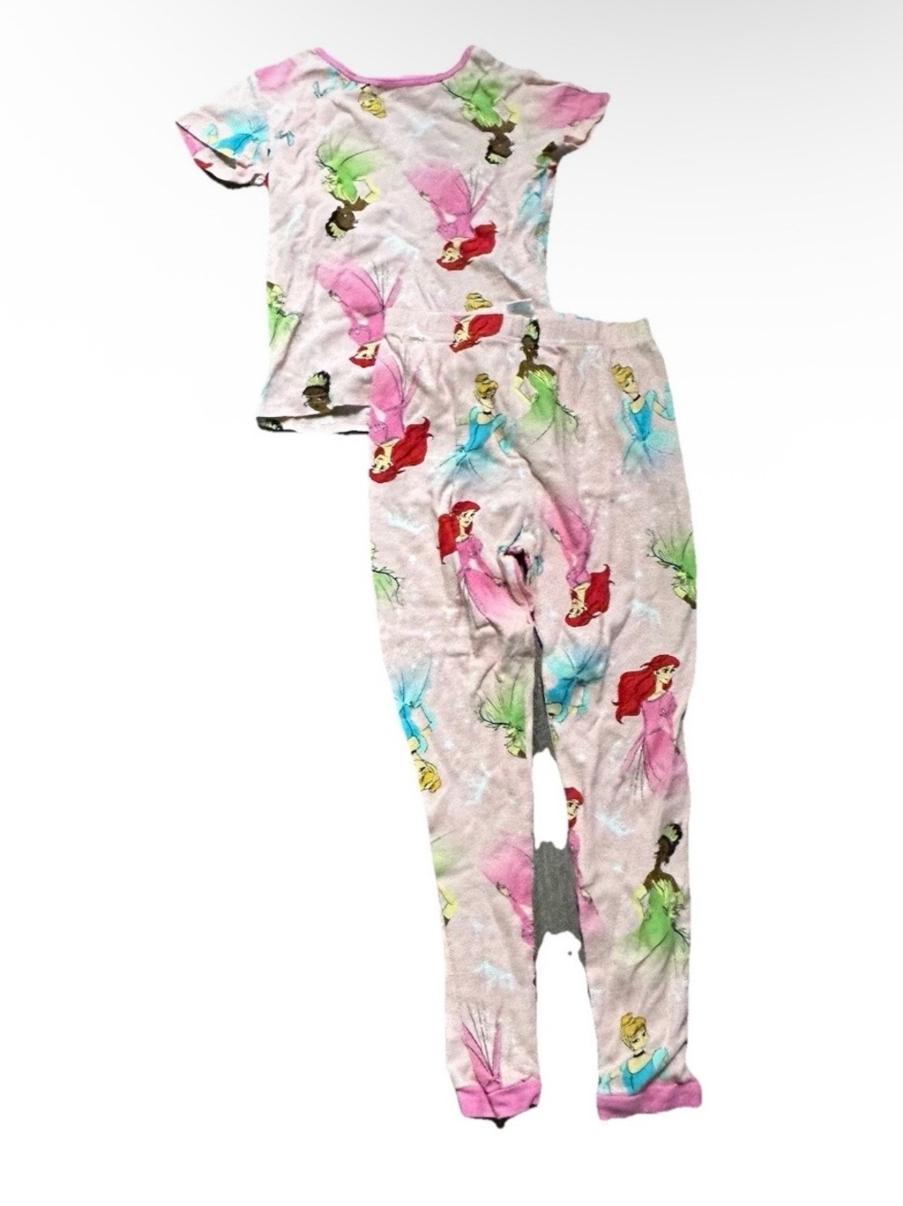 Girls Disney Princess Pajama Set Cinderella Ariel Size 10